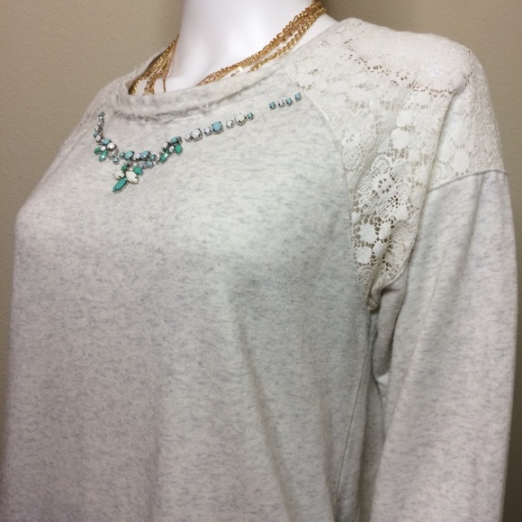 Democracy pullover sweatshirt long sleeve gray top - Picture 2 of 8